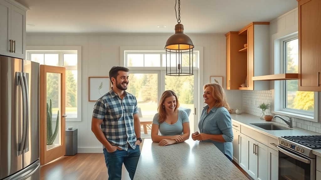 Modern, breathtaking Eugene, Oregon kitchen transformation with cheerful homeowners, glistening appliances, and greenery through window—kitchen renovation Eugene Oregon